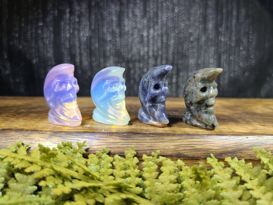 Mini Skull / Man in the Moon Carvings