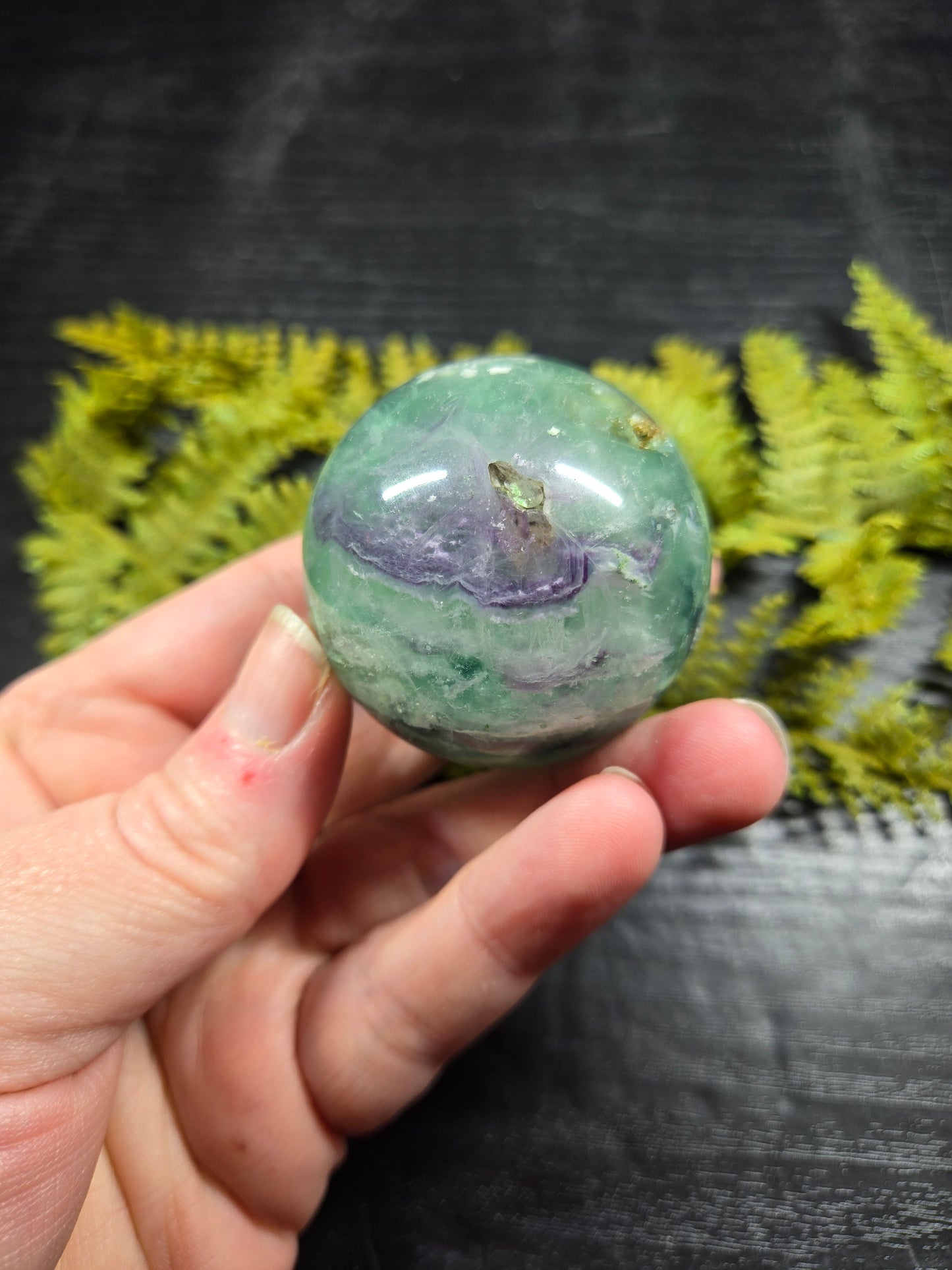 Rainbow Fluorite sphere