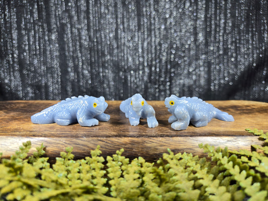 Angelite Iguana Carvings