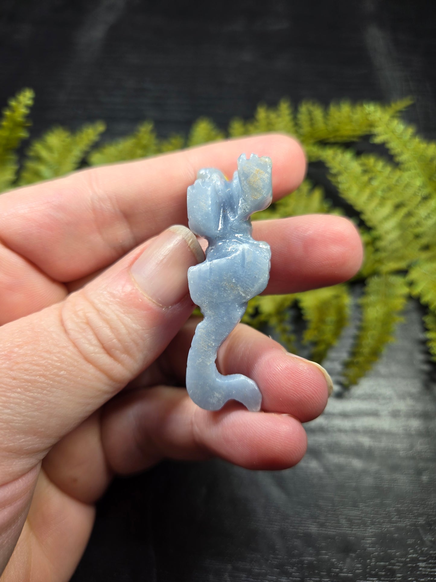 Angelite Iguana Carvings