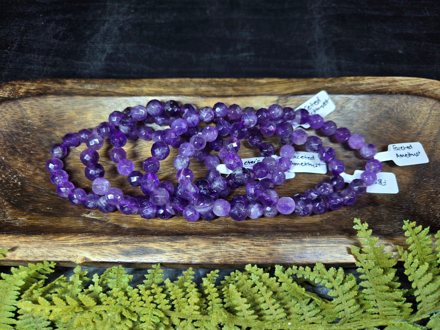 Faceted Amethyst Bracelet 8mm