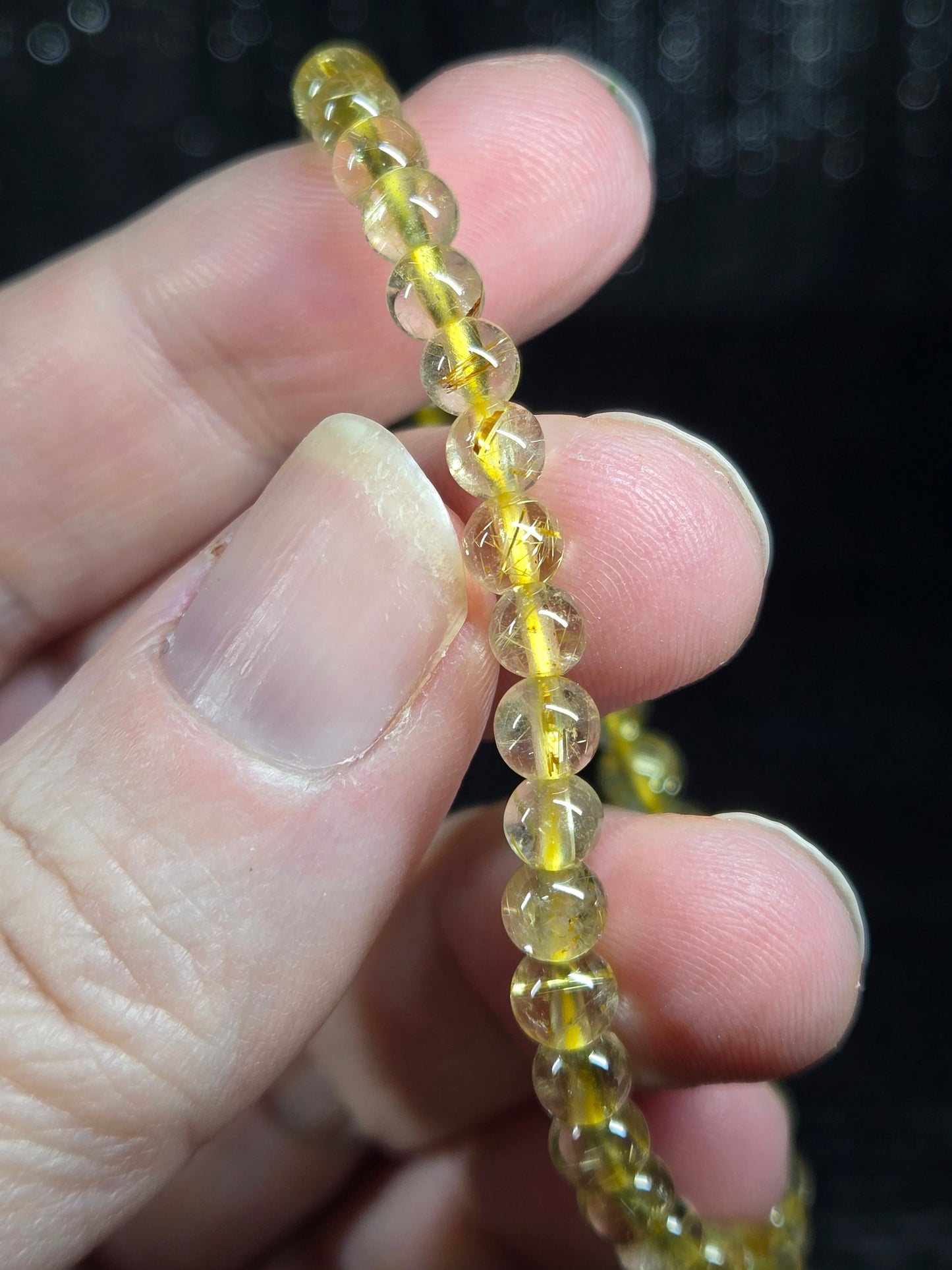 Golden Rutile in Quartz Bracelets - 4mm (AA Grade)