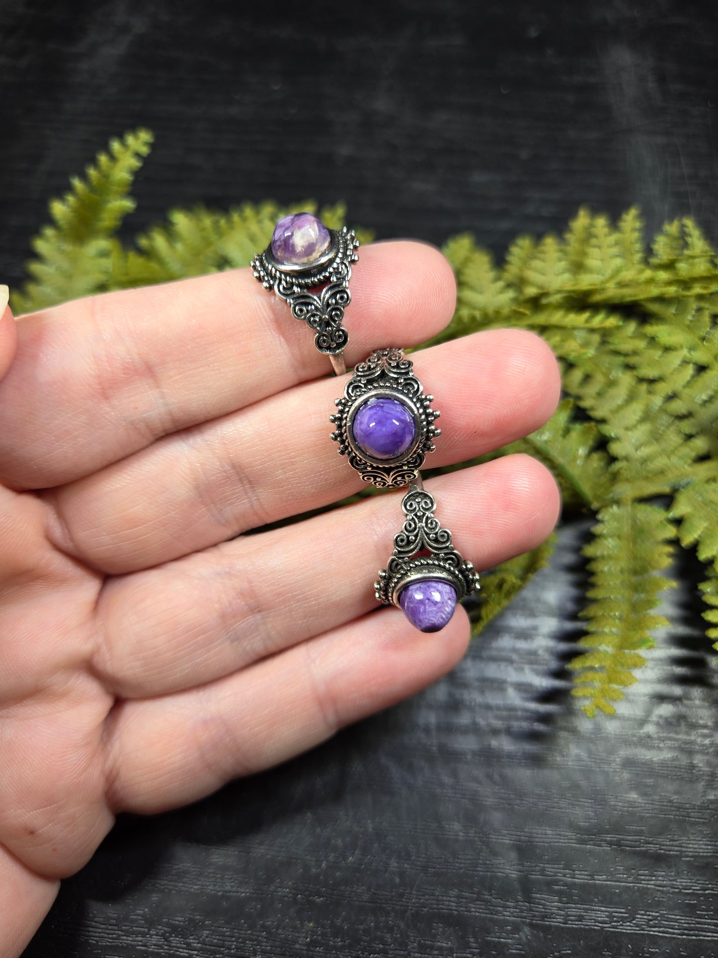 Charoite Adjustable Rings
