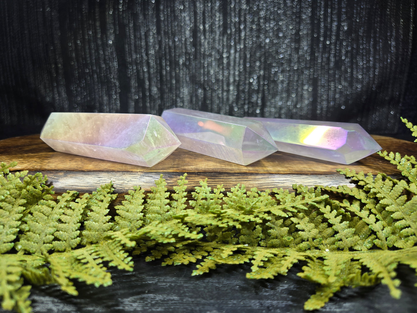 Aura Rose Quartz DT (double terminated points)