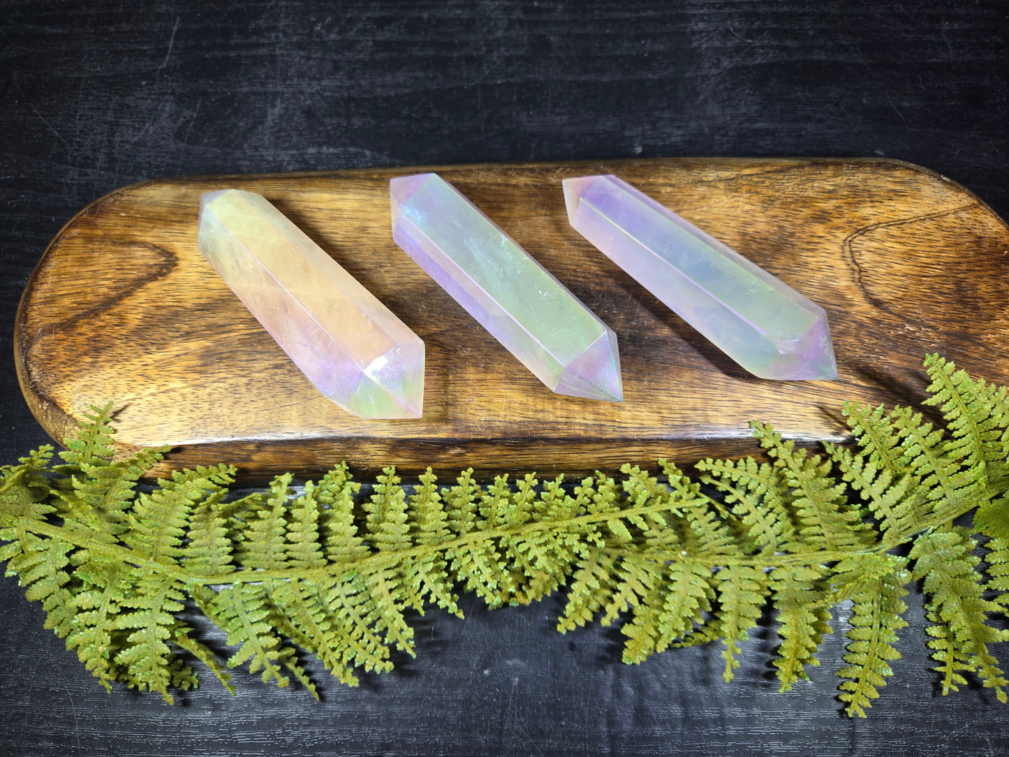 Aura Rose Quartz DT (double terminated points)