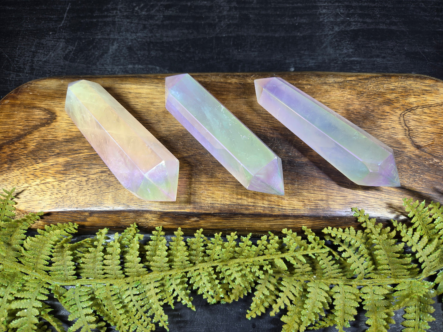 Aura Rose Quartz DT (double terminated points)