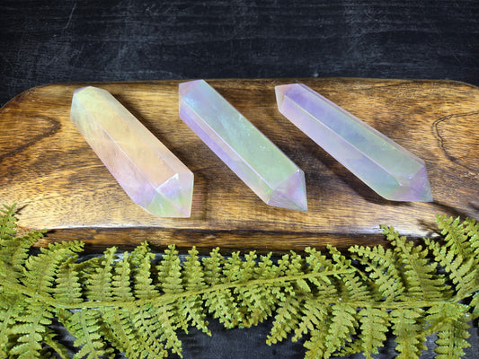 Aura Rose Quartz DT (double terminated points)