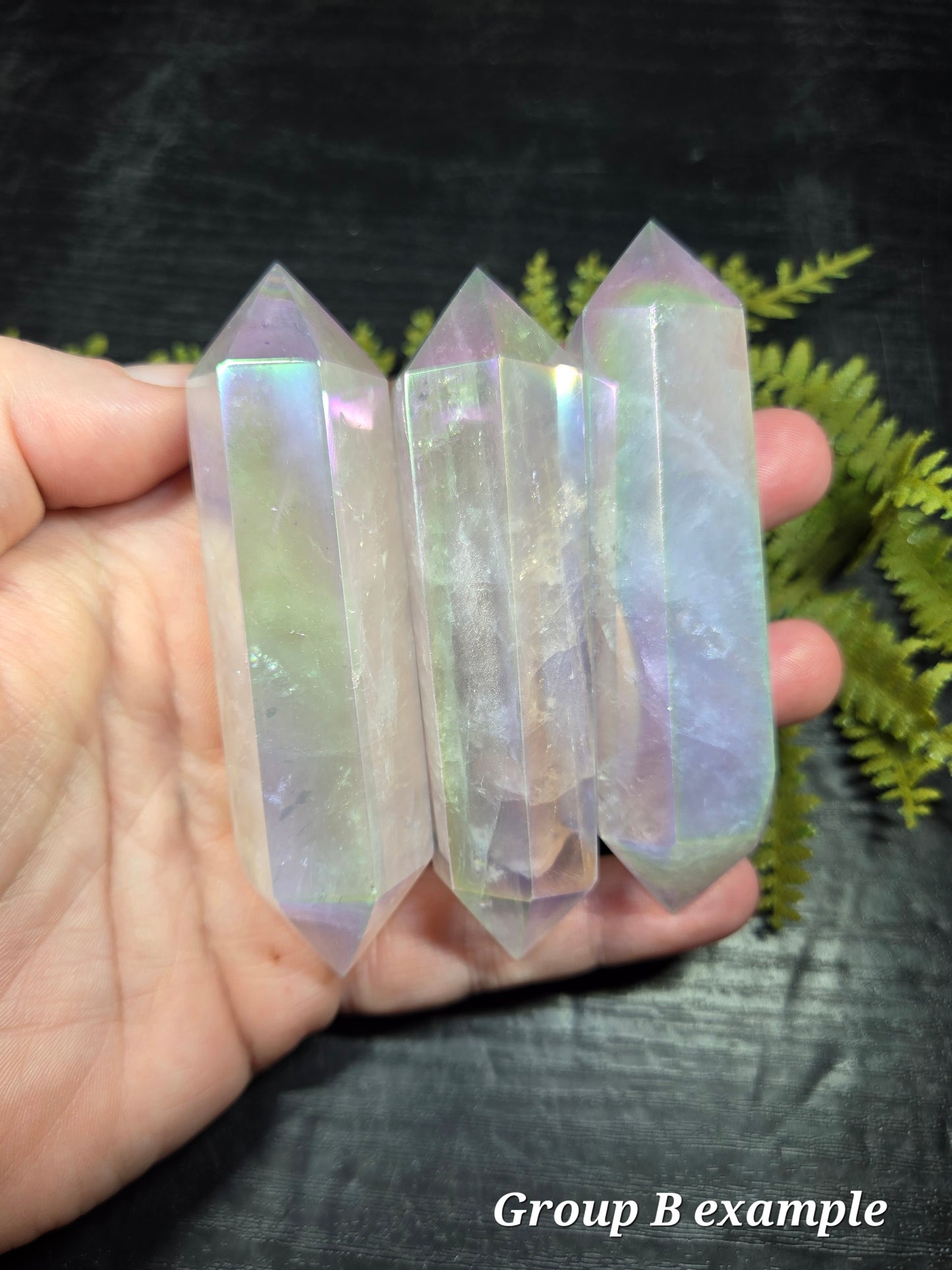 Aura Rose Quartz DT (double terminated points)