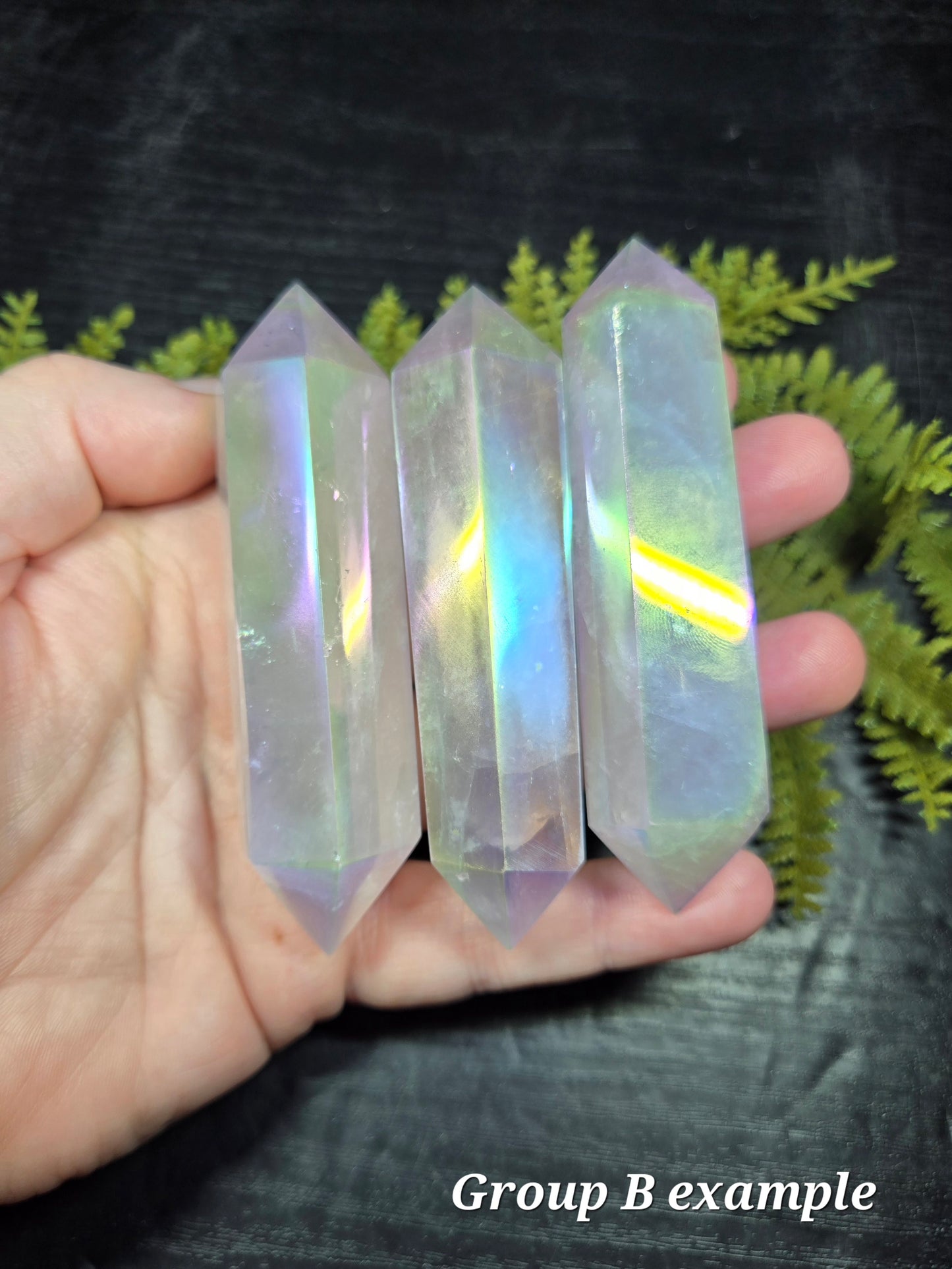 Aura Rose Quartz DT (double terminated points)