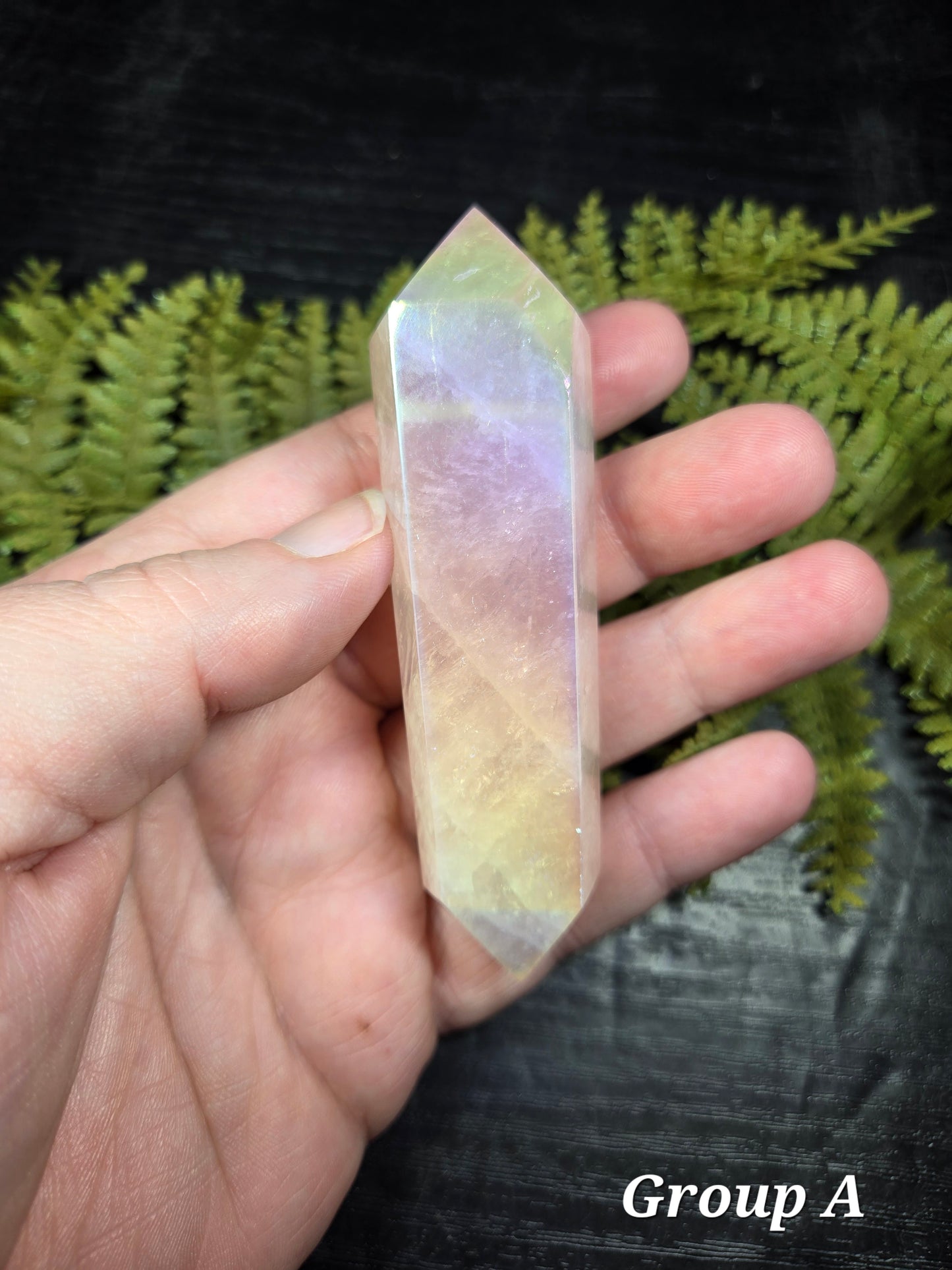 Aura Rose Quartz DT (double terminated points)