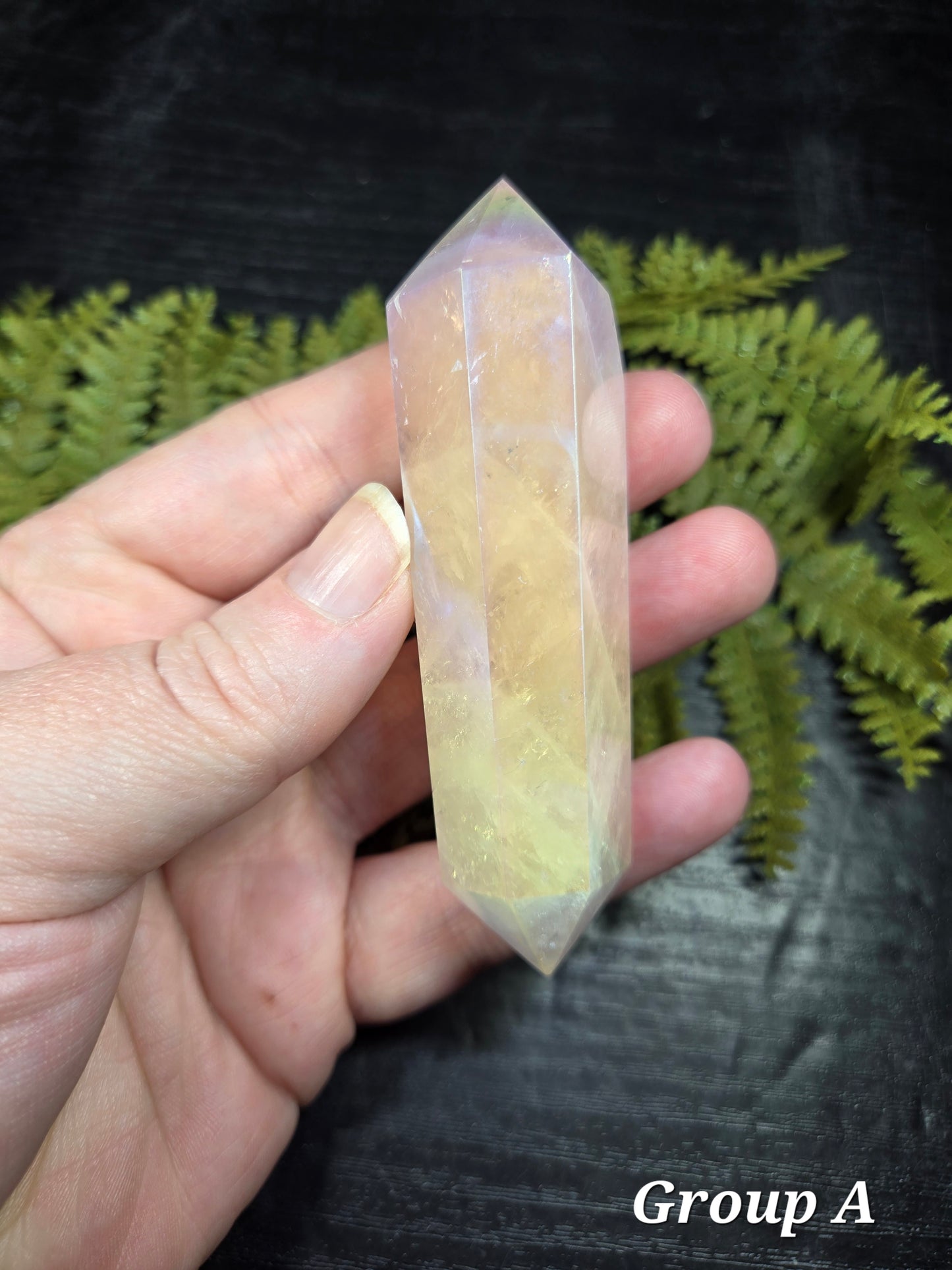 Aura Rose Quartz DT (double terminated points)