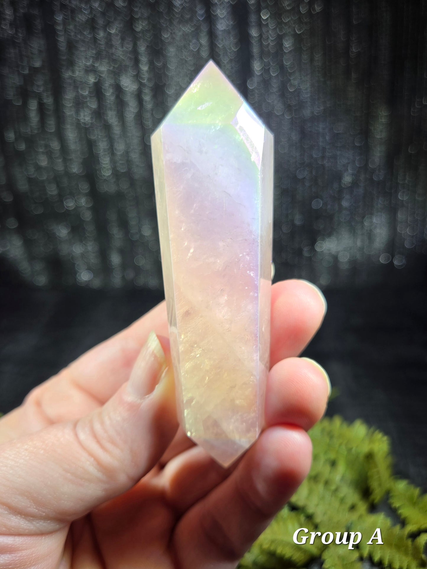 Aura Rose Quartz DT (double terminated points)