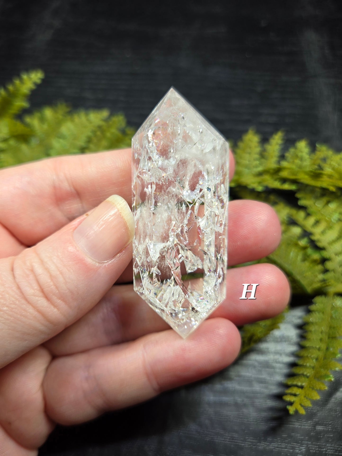 Crackle Quartz Double Terminated Points (Fire & Ice DTs)