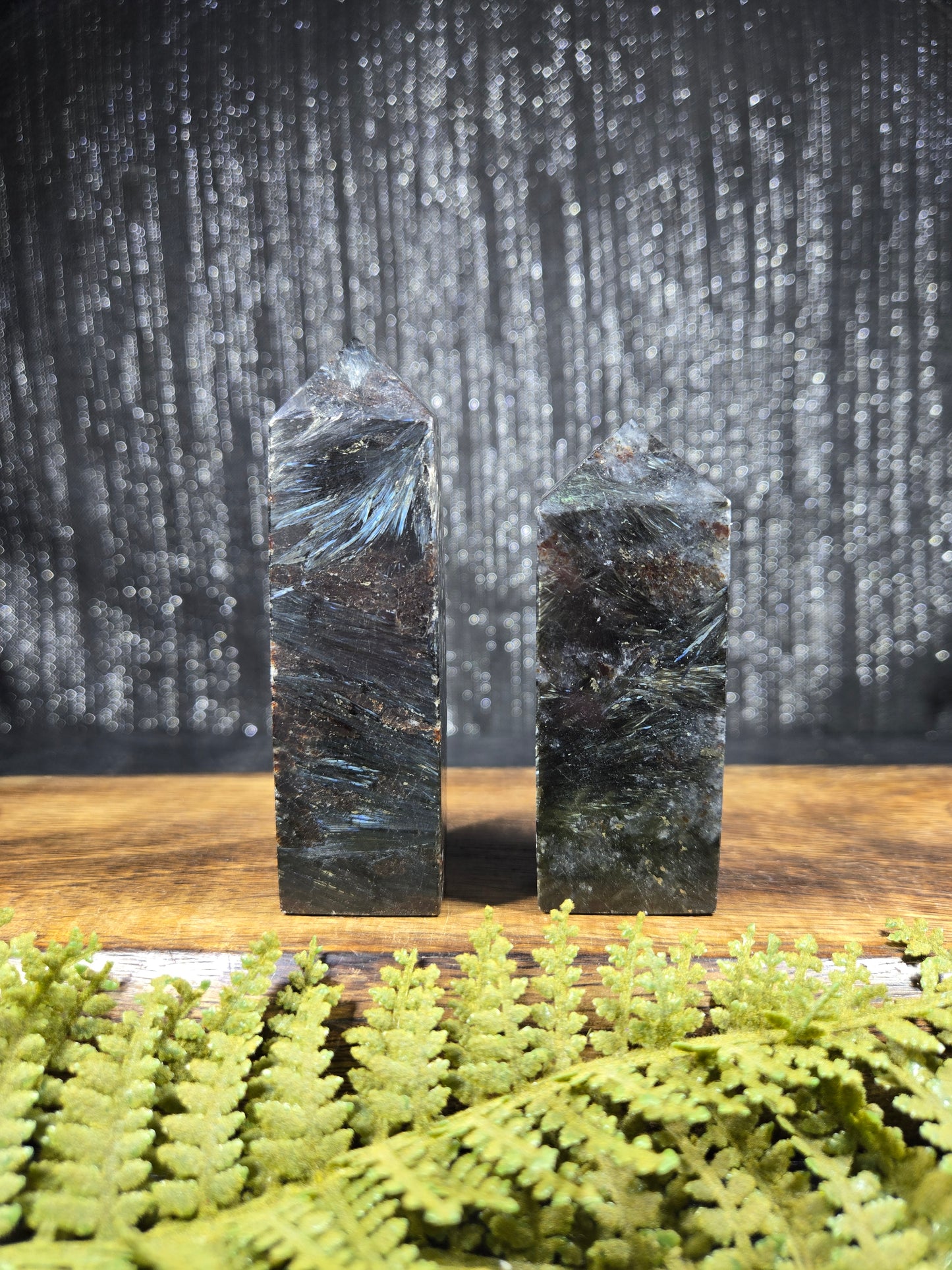 Astrophyllite (anthrophyllite) & Garnet Towers