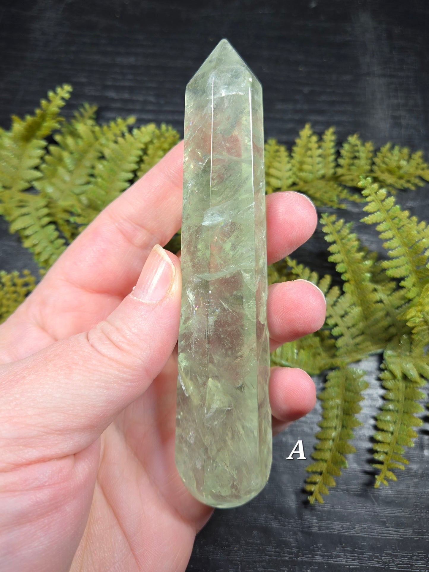 Prasiolite (green amethyst) Wands