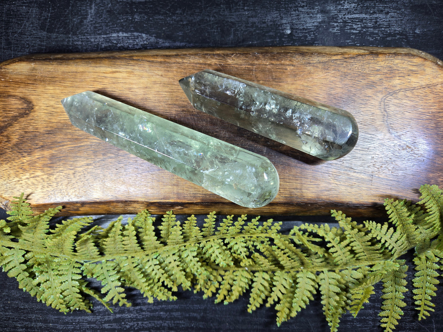 Prasiolite (green amethyst) Wands