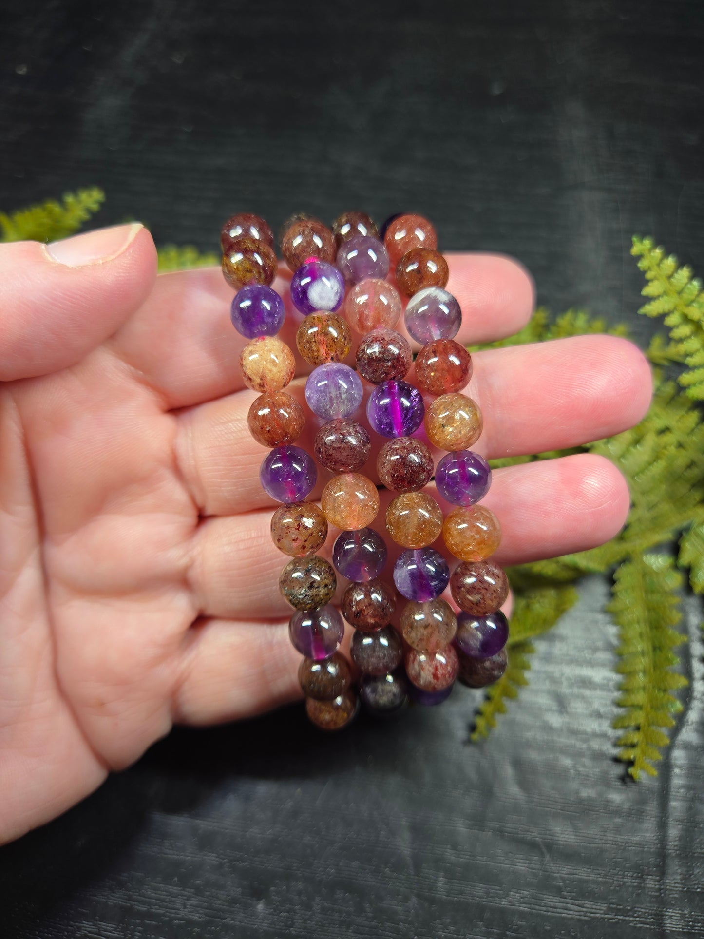 Strawberry Quartz & Amethyst Bracelets (8mm)