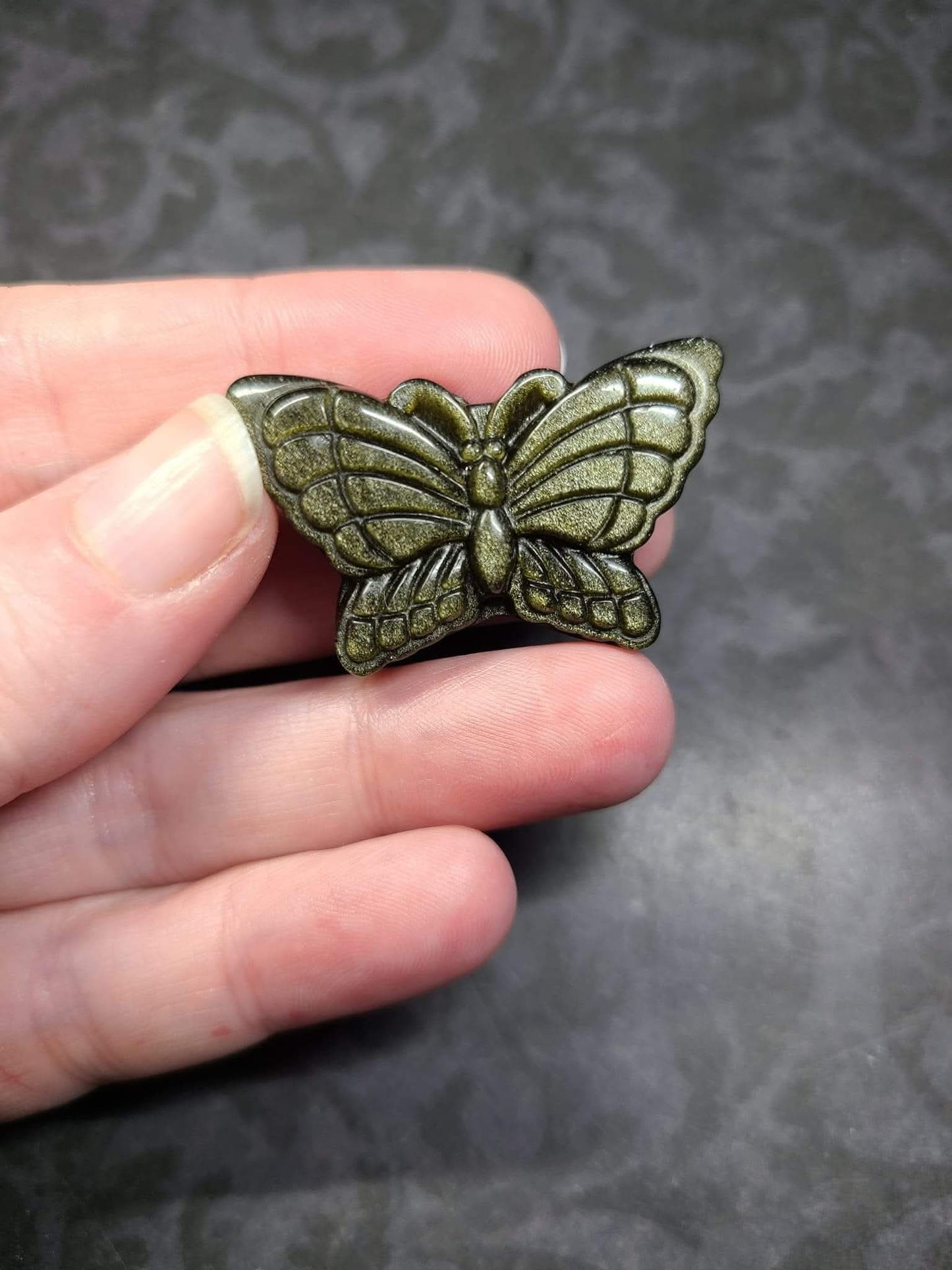Gold sheen obsidian butterflies