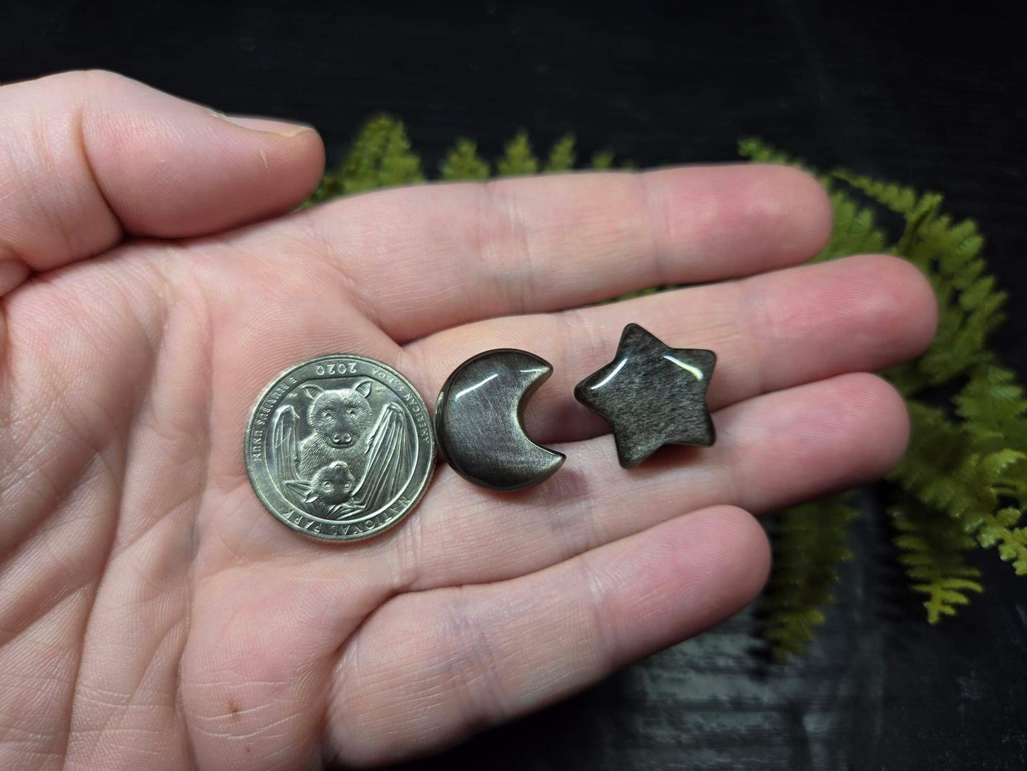 Silver Sheen Obsidian Mini Moon or Star