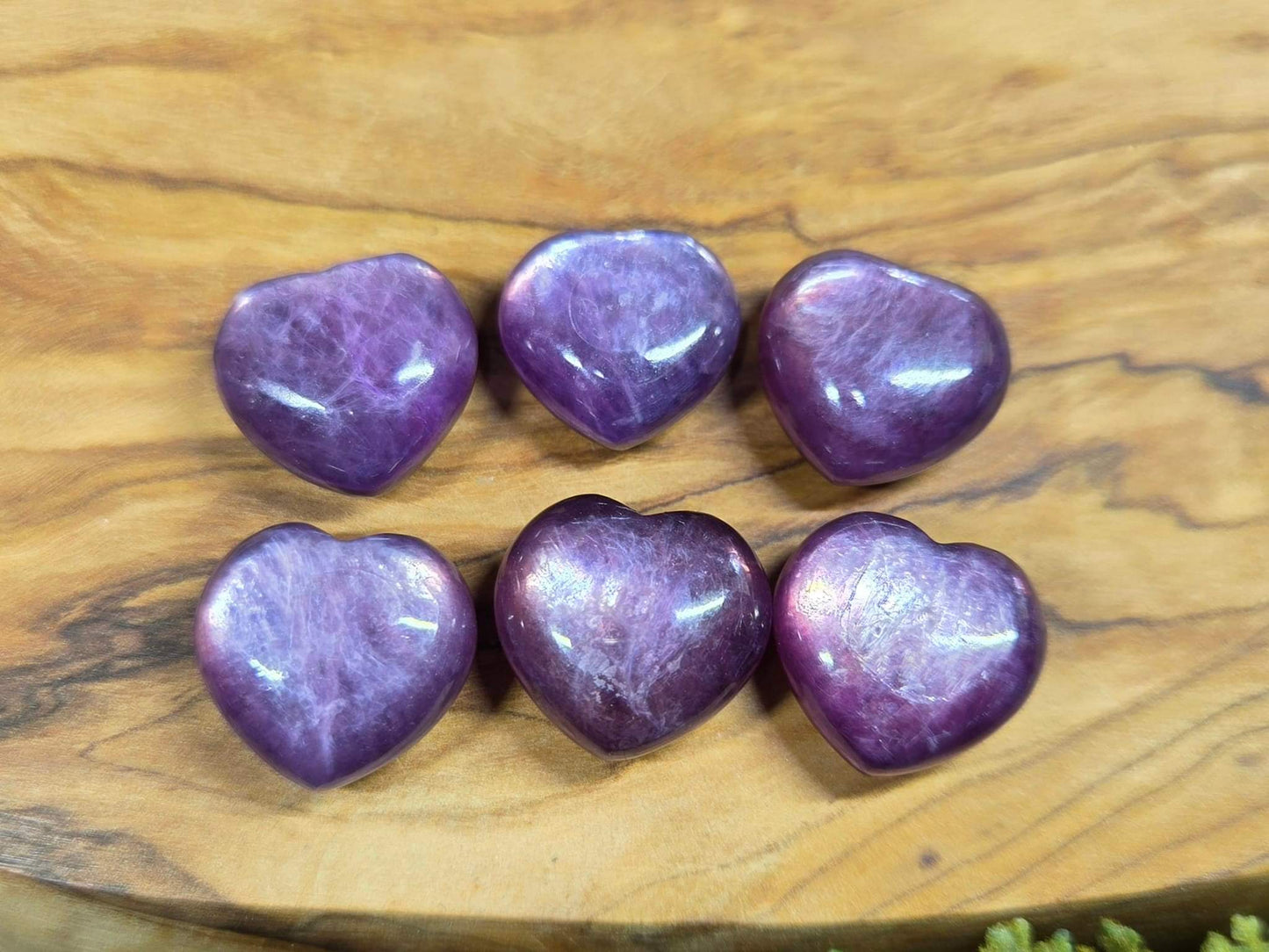 Purple or Green Gem Lepidolite Mini Hearts