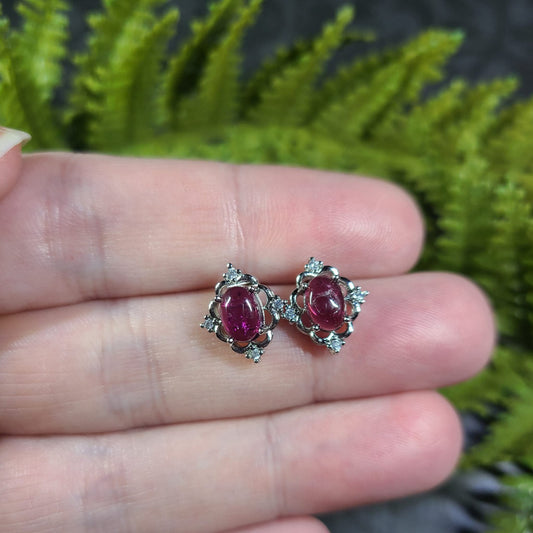 Amethyst Vintage Style Stud Earrings