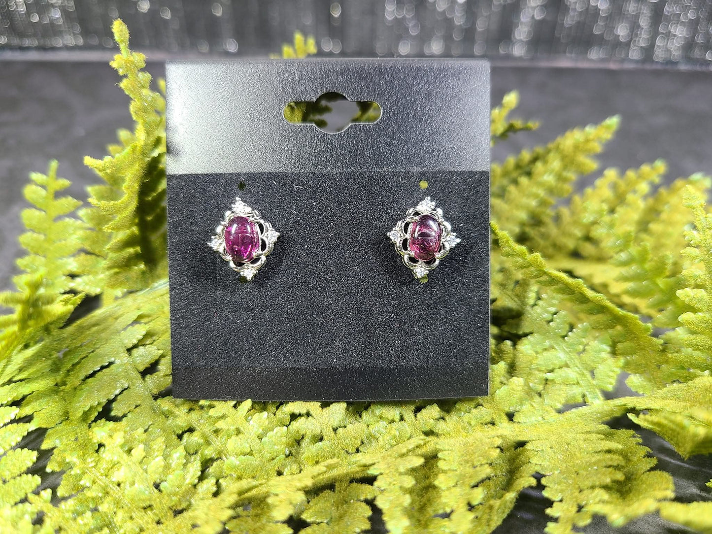 Amethyst Vintage Style Stud Earrings