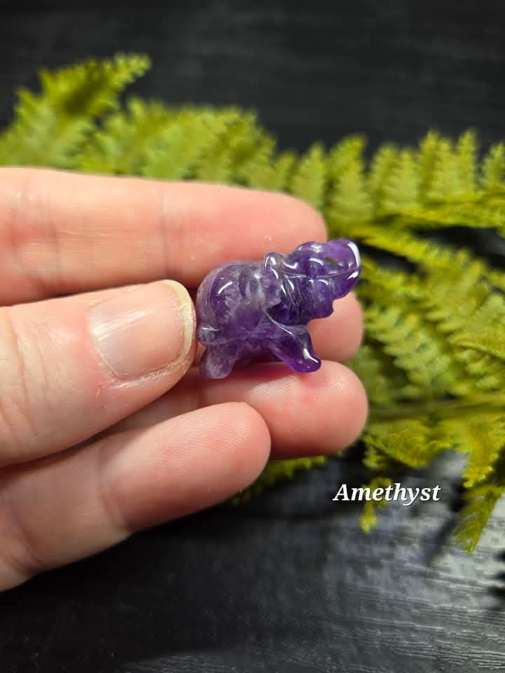 Micro Elephants (Lapis, Amethyst or Bloodstone)