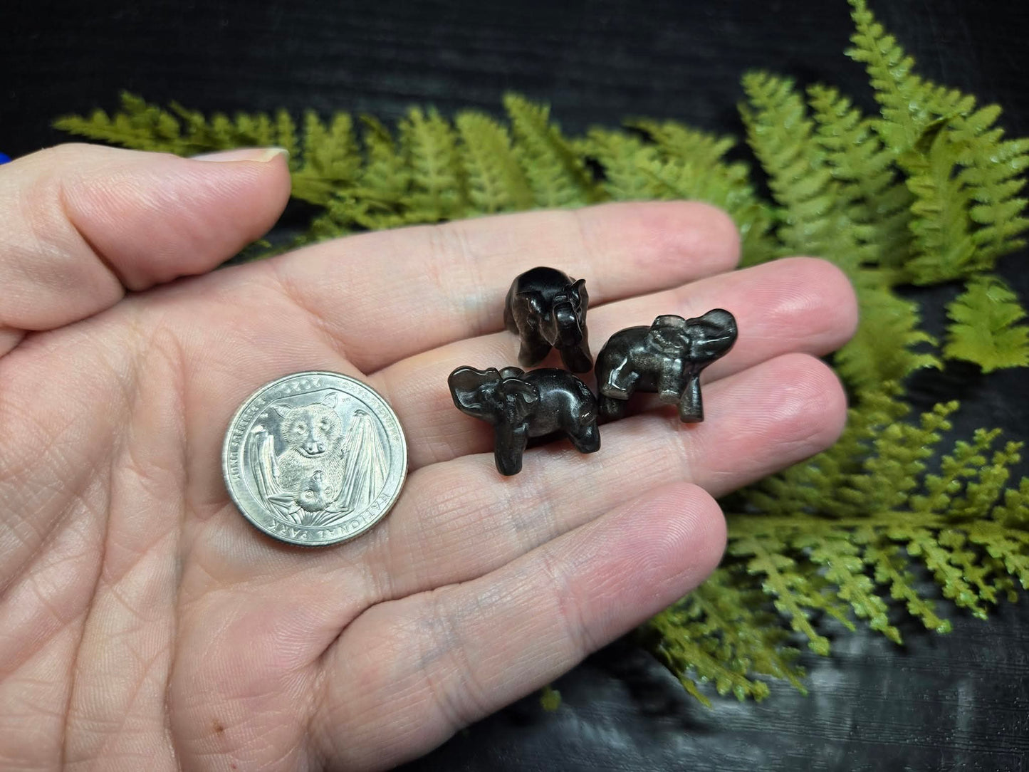 Micro Gold or Silver Sheen Elephants