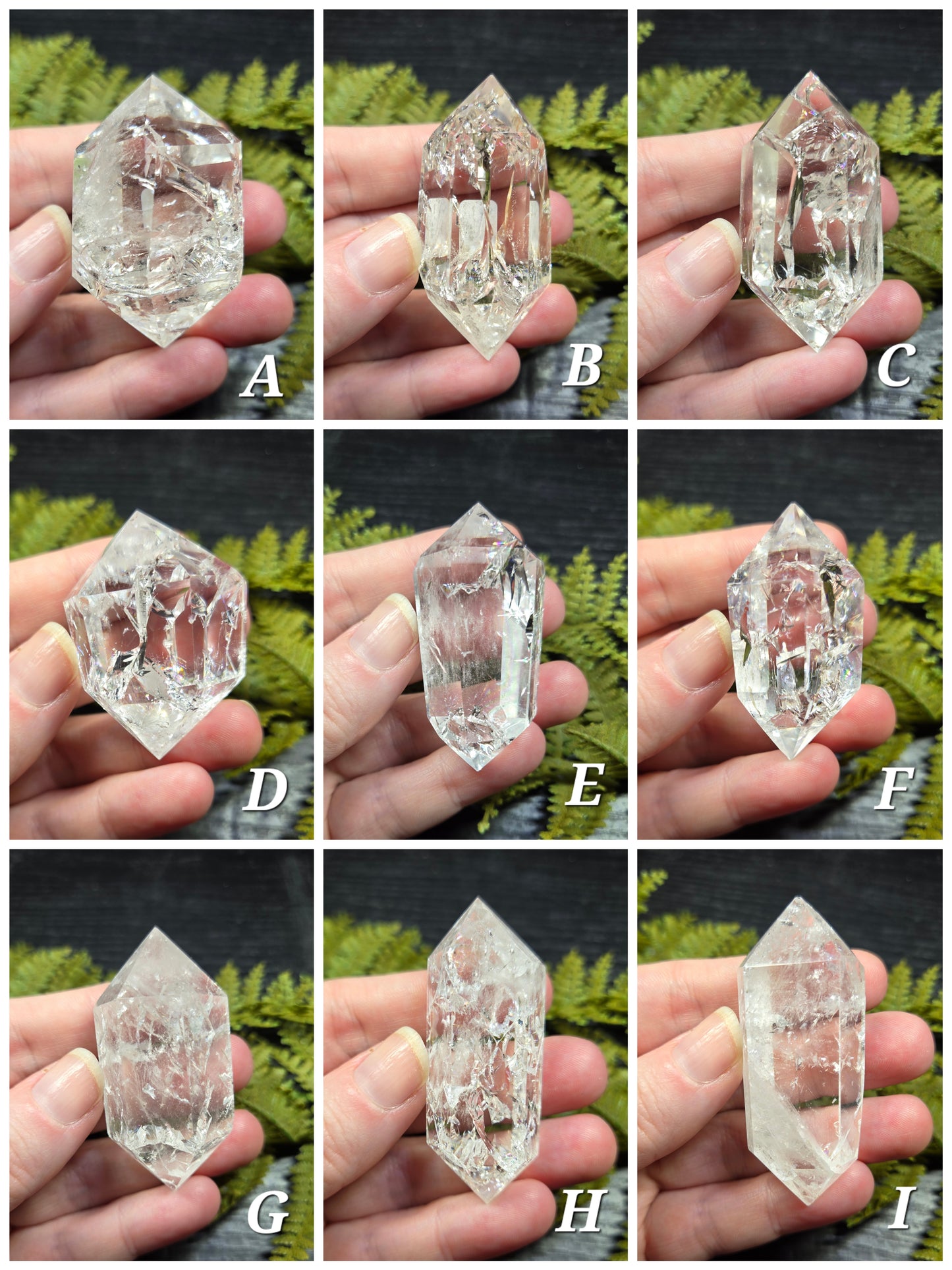 Crackle Quartz Double Terminated Points (Fire & Ice DTs)
