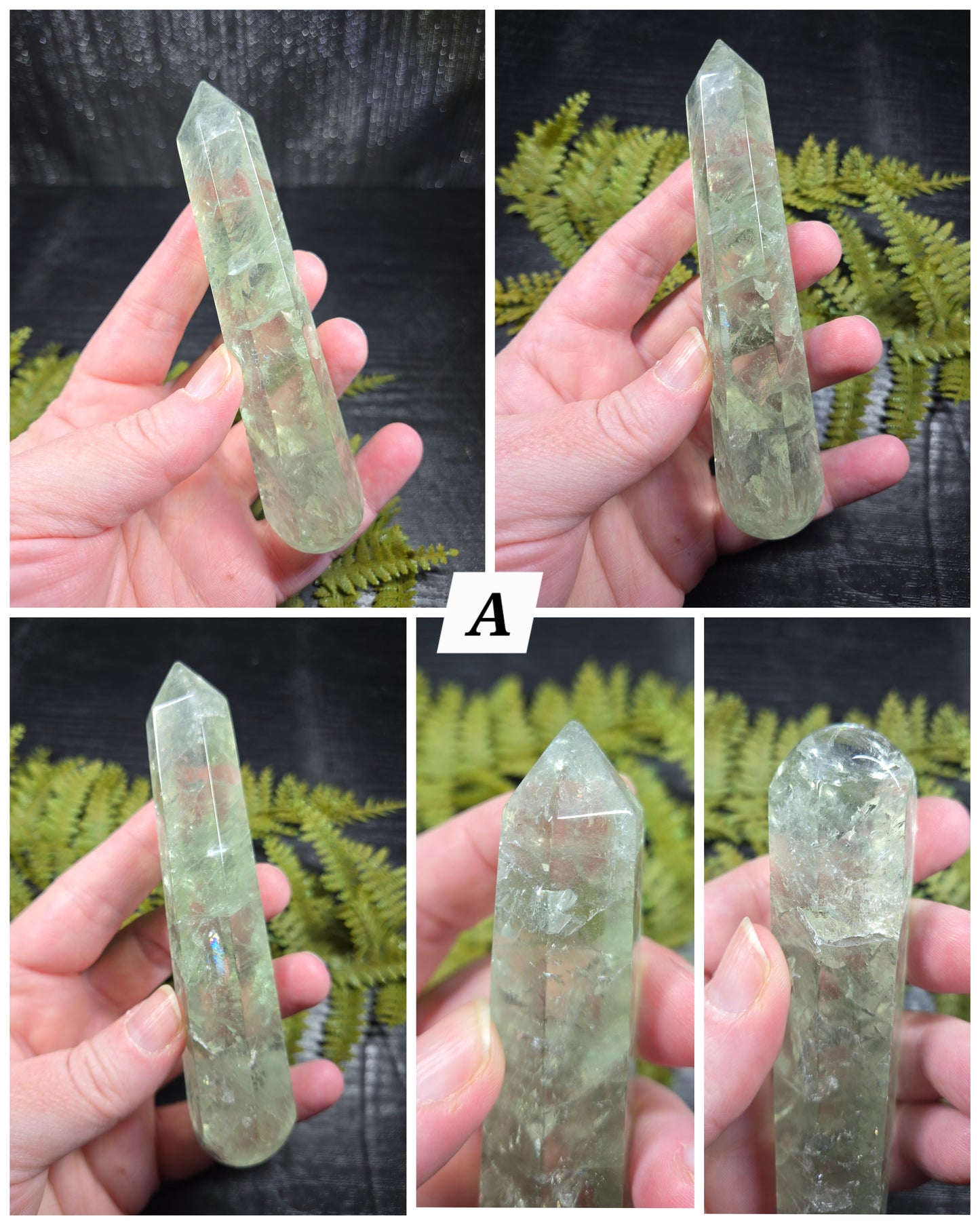 Prasiolite (green amethyst) Wands