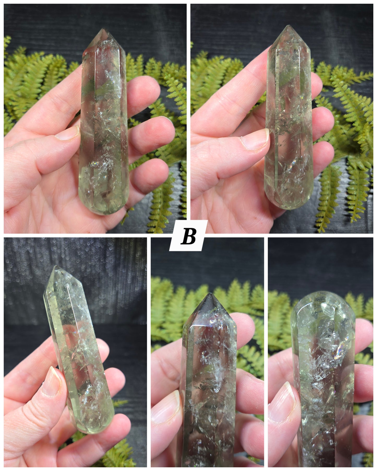 Prasiolite (green amethyst) Wands