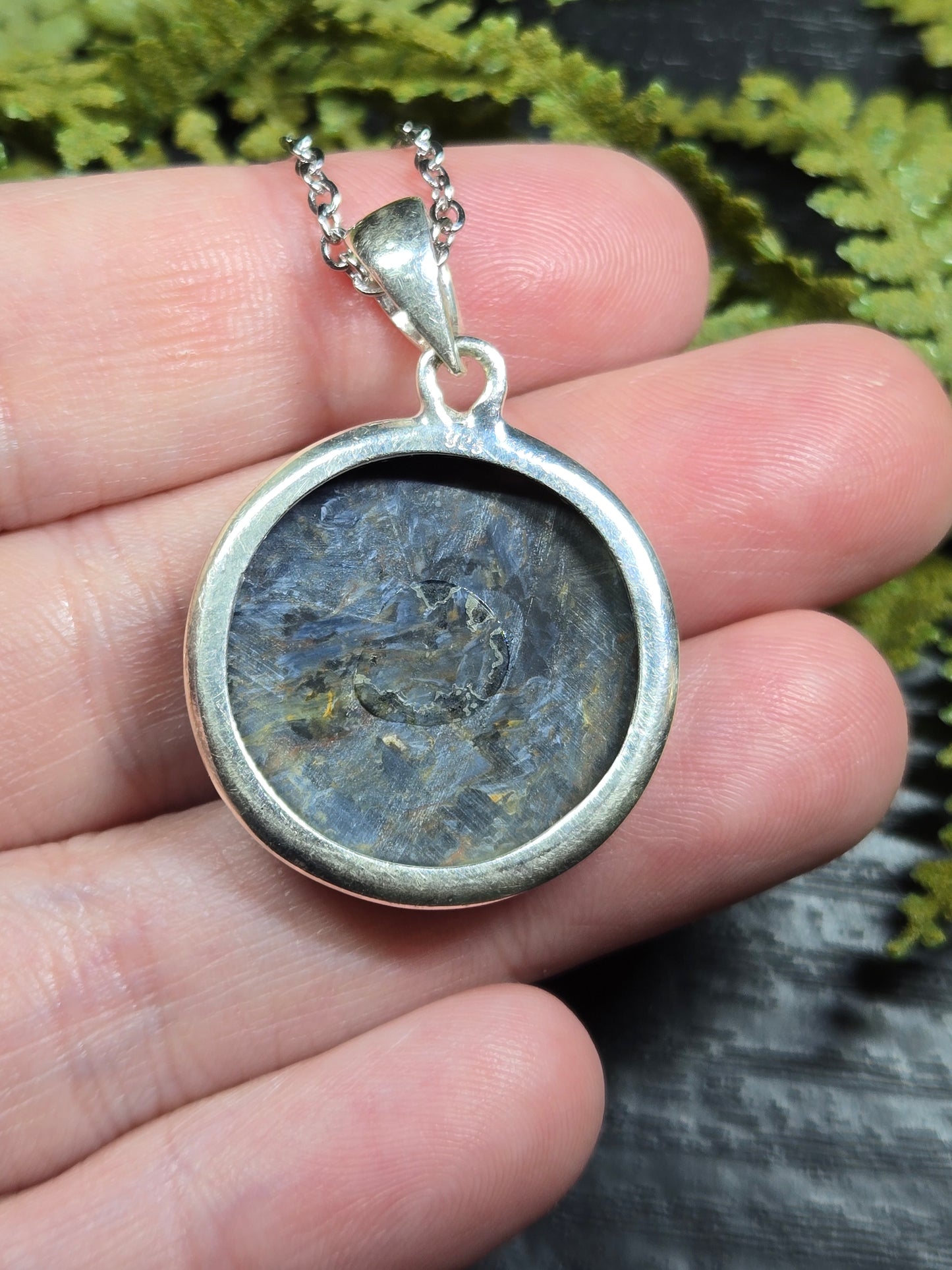 Pietersite Sterling Silver Necklace (round)