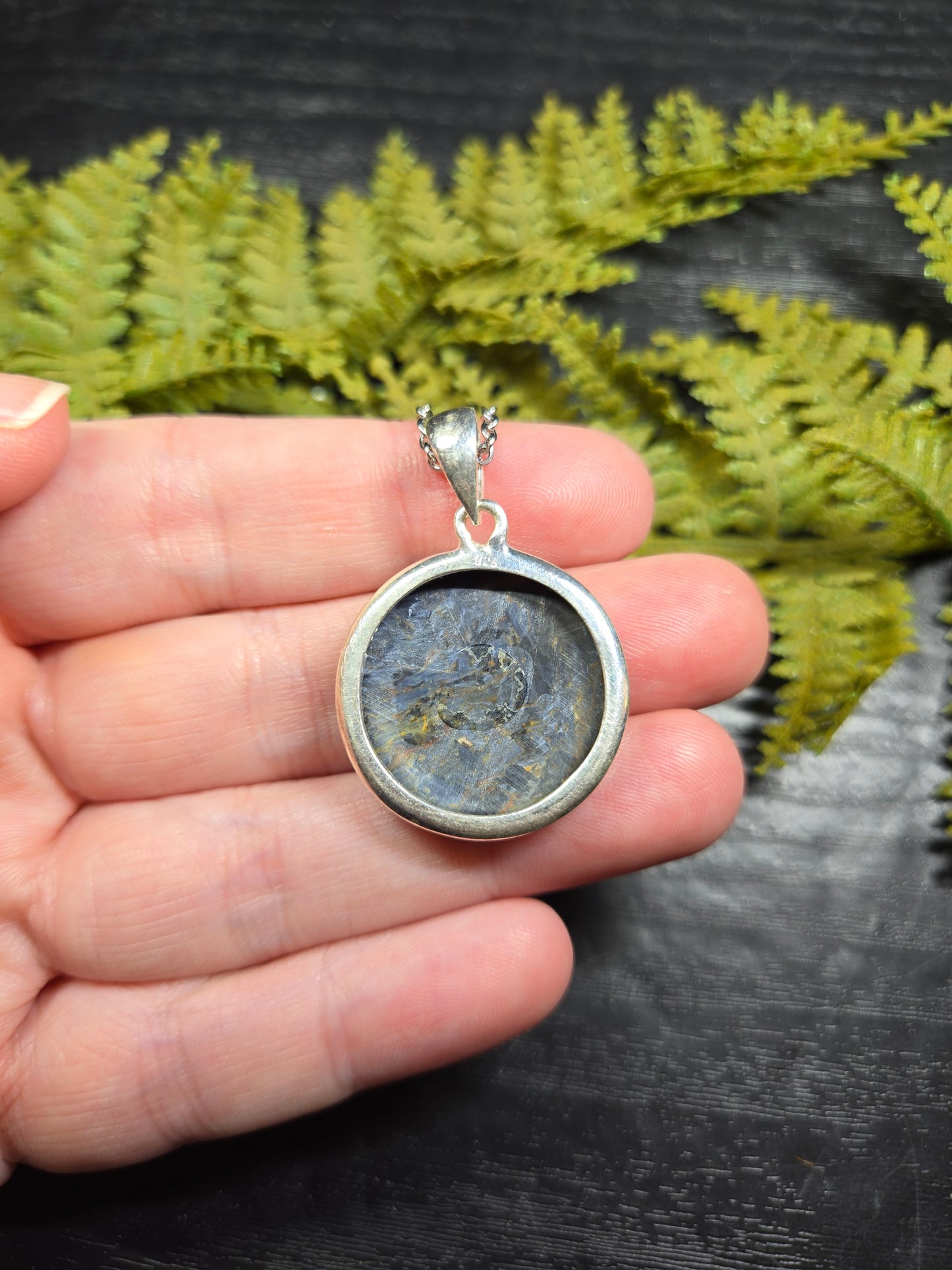 Pietersite Sterling Silver Necklace (round)