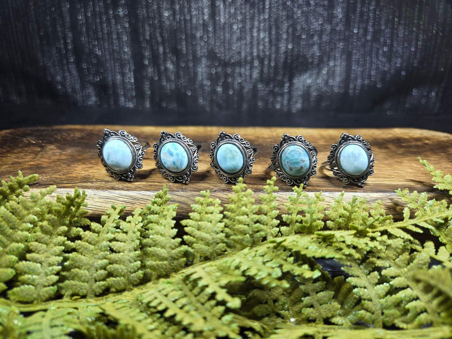 Larimar Adjustable Rings