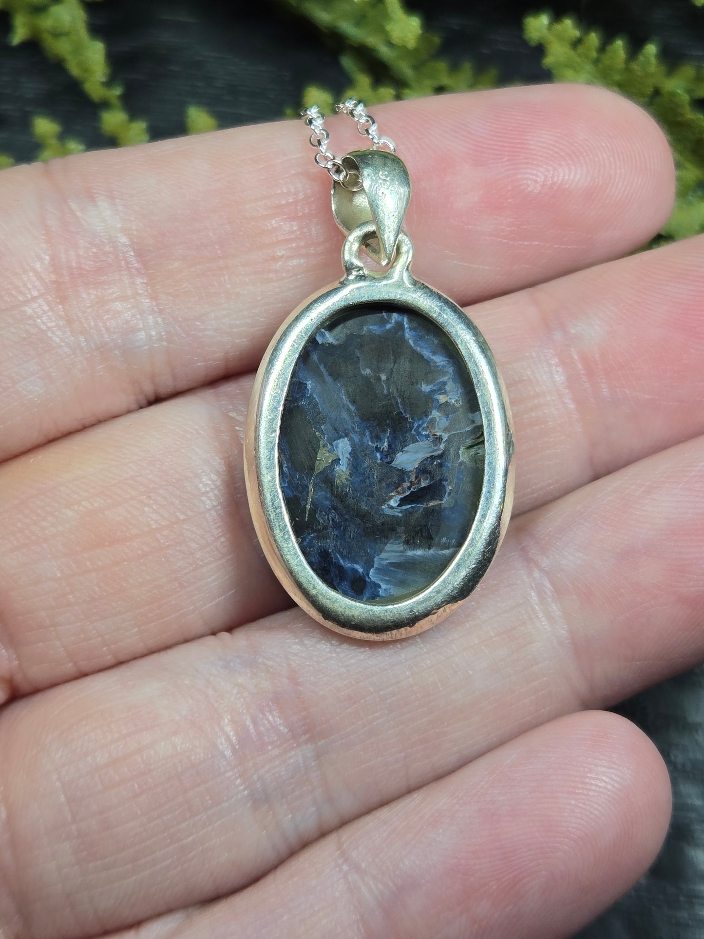 Pietersite Sterling Silver Necklace (oval)