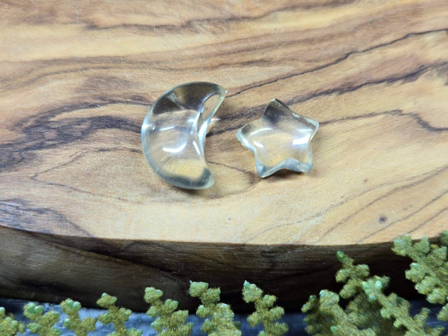 Citrine Crescent Moon or Star (natural)