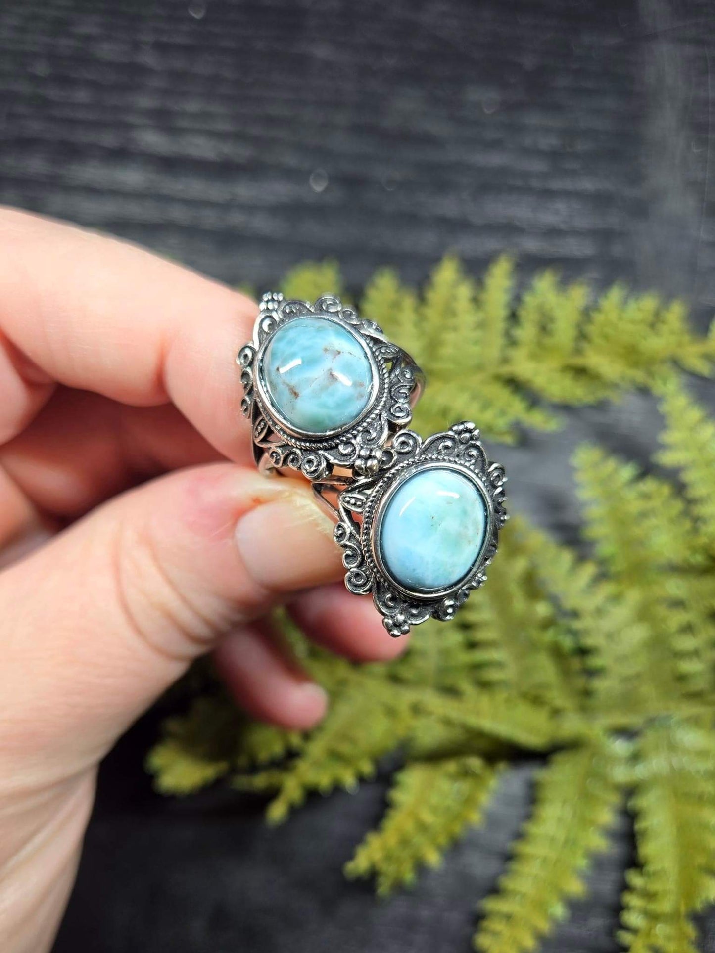 Larimar Adjustable Rings