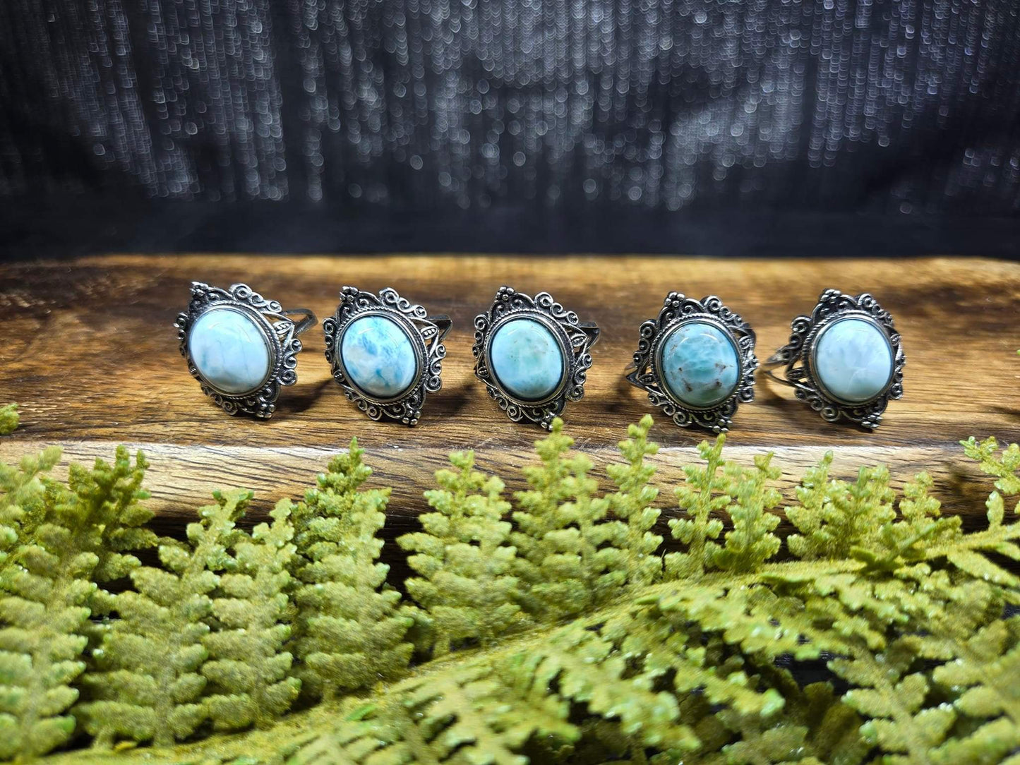 Larimar Adjustable Rings