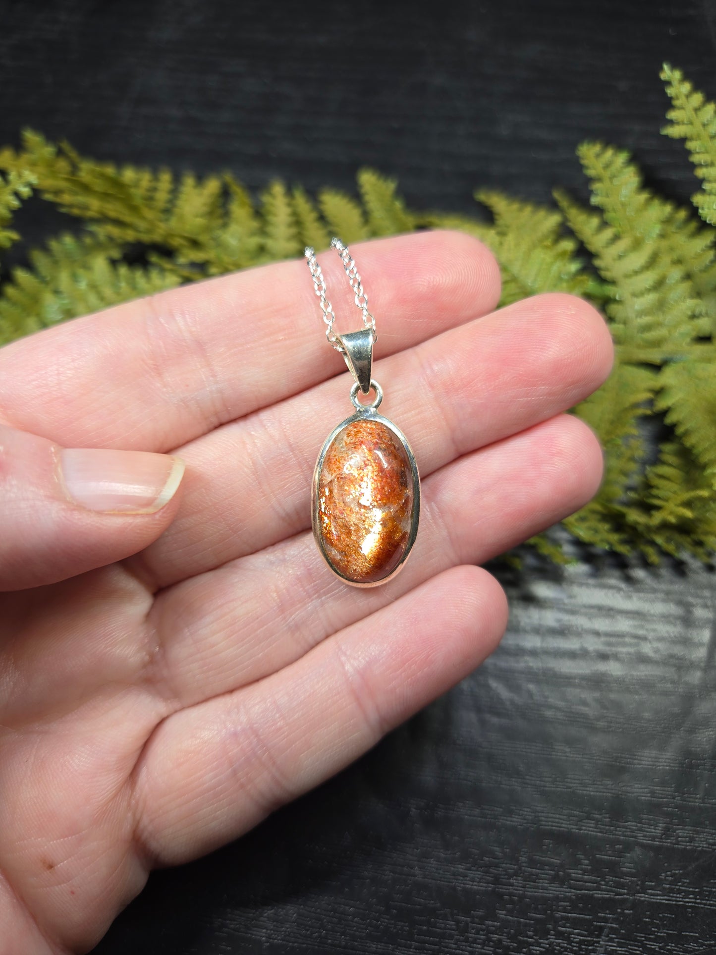 Sunstone Sterling Silver Necklace