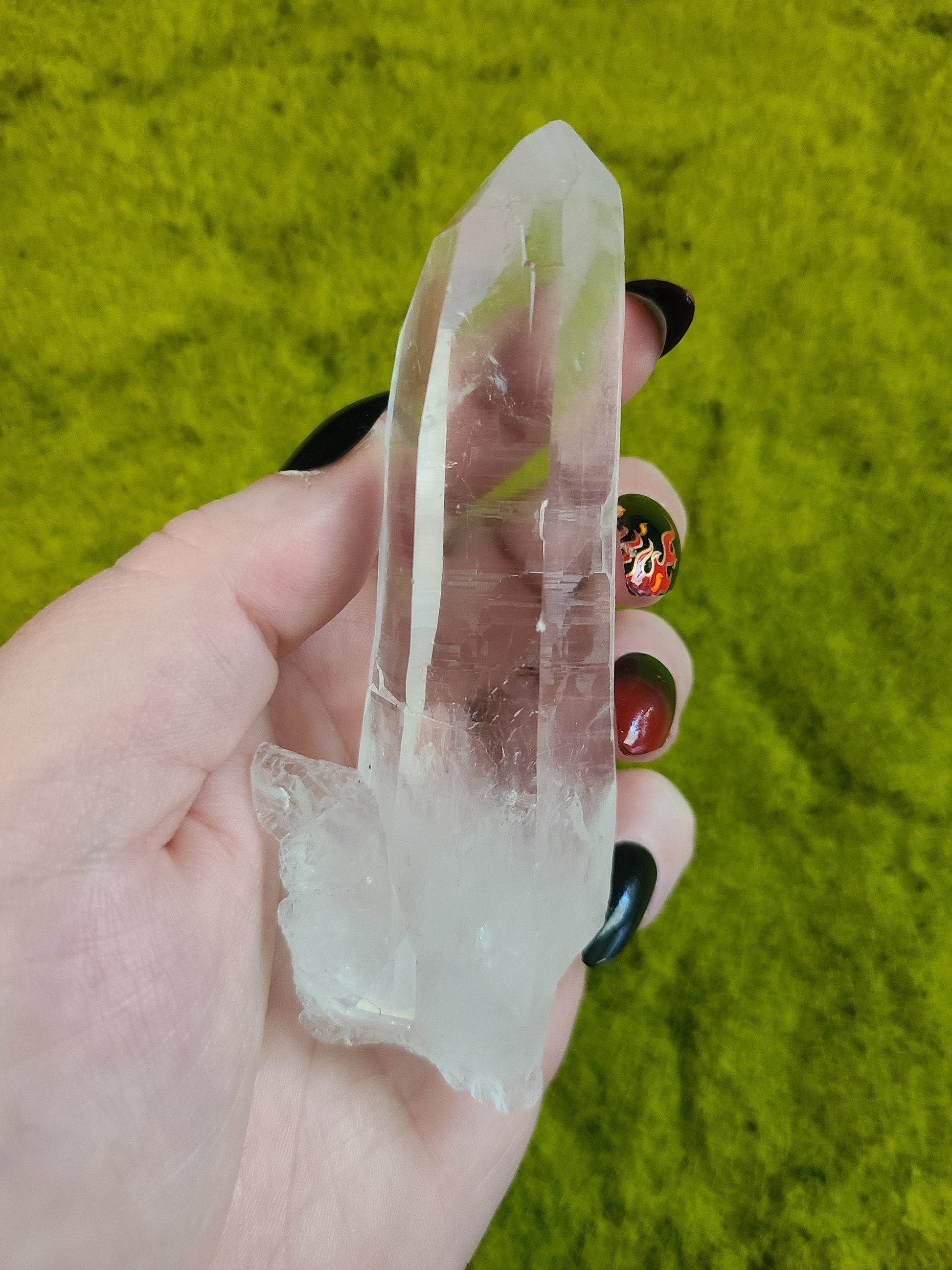 Lemurian Quartz wand with base group | Columbian quartz, Lemurian record keeper, Laser Quartz Wand, Crystal Wand, Crystal collection piece