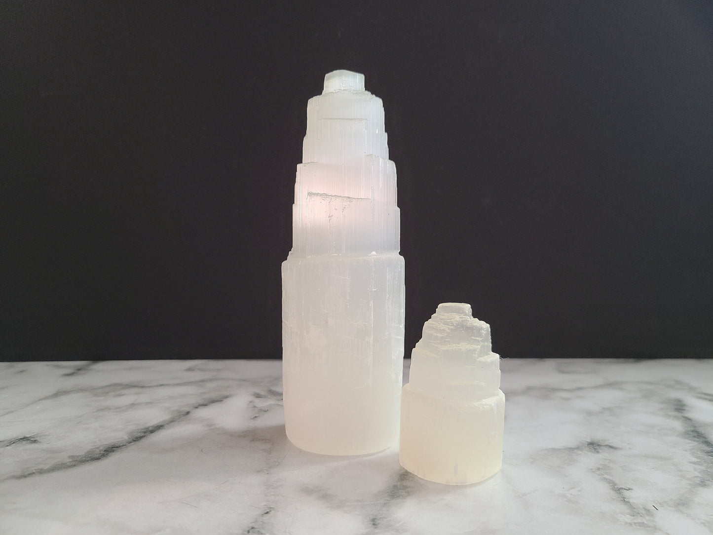 Small Selenite Tower | Satin Spar tiered Tower, Selenite Generator, Selenite Pillar, Raw Selenite, Crystal cleansing, Crystal charging