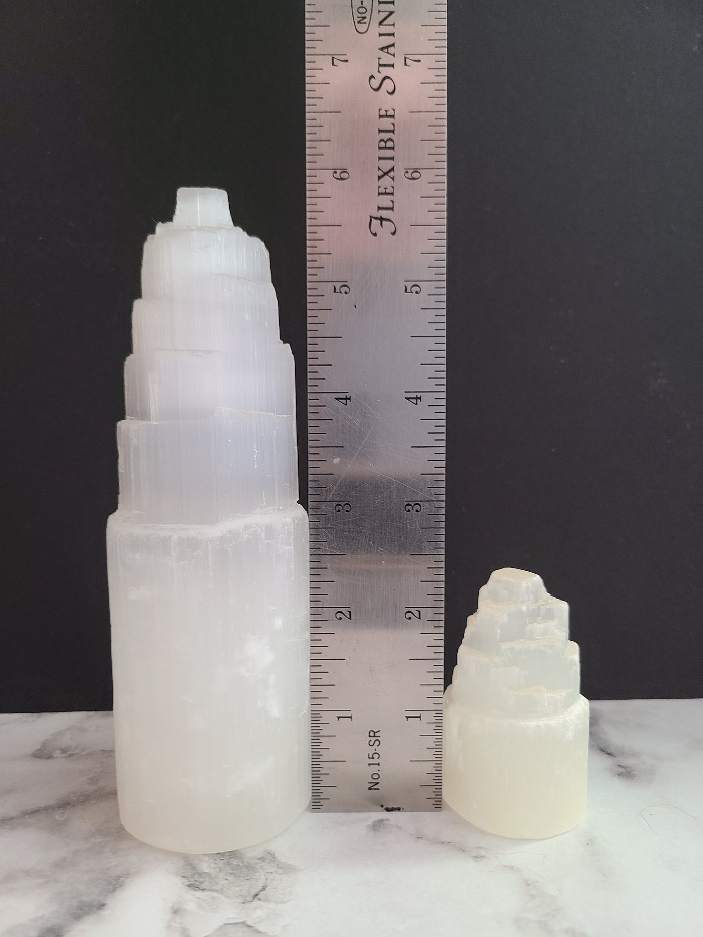 Small Selenite Tower | Satin Spar tiered Tower, Selenite Generator, Selenite Pillar, Raw Selenite, Crystal cleansing, Crystal charging