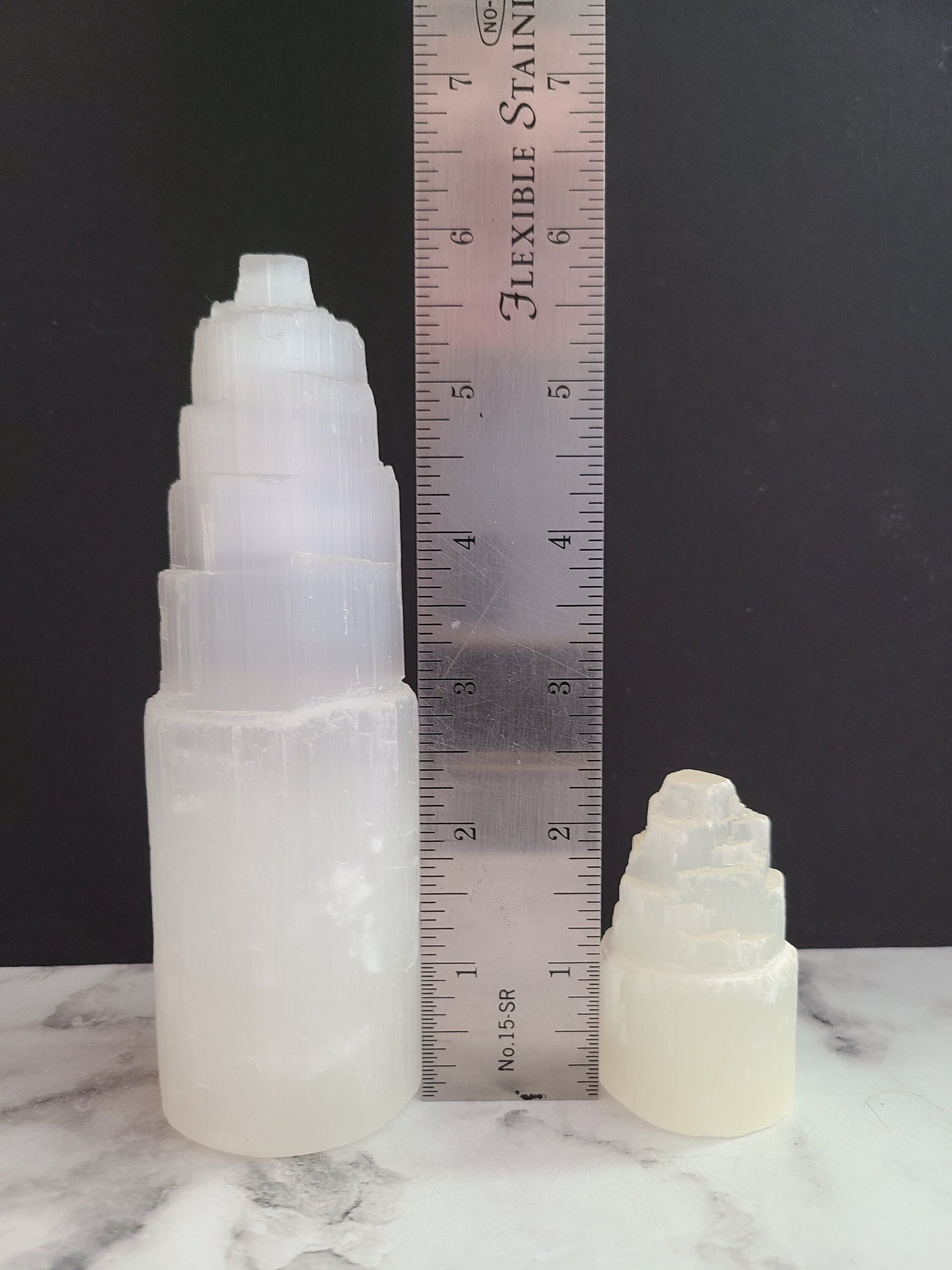 Small Selenite Tower | Satin Spar tiered Tower, Selenite Generator, Selenite Pillar, Raw Selenite, Crystal cleansing, Crystal charging