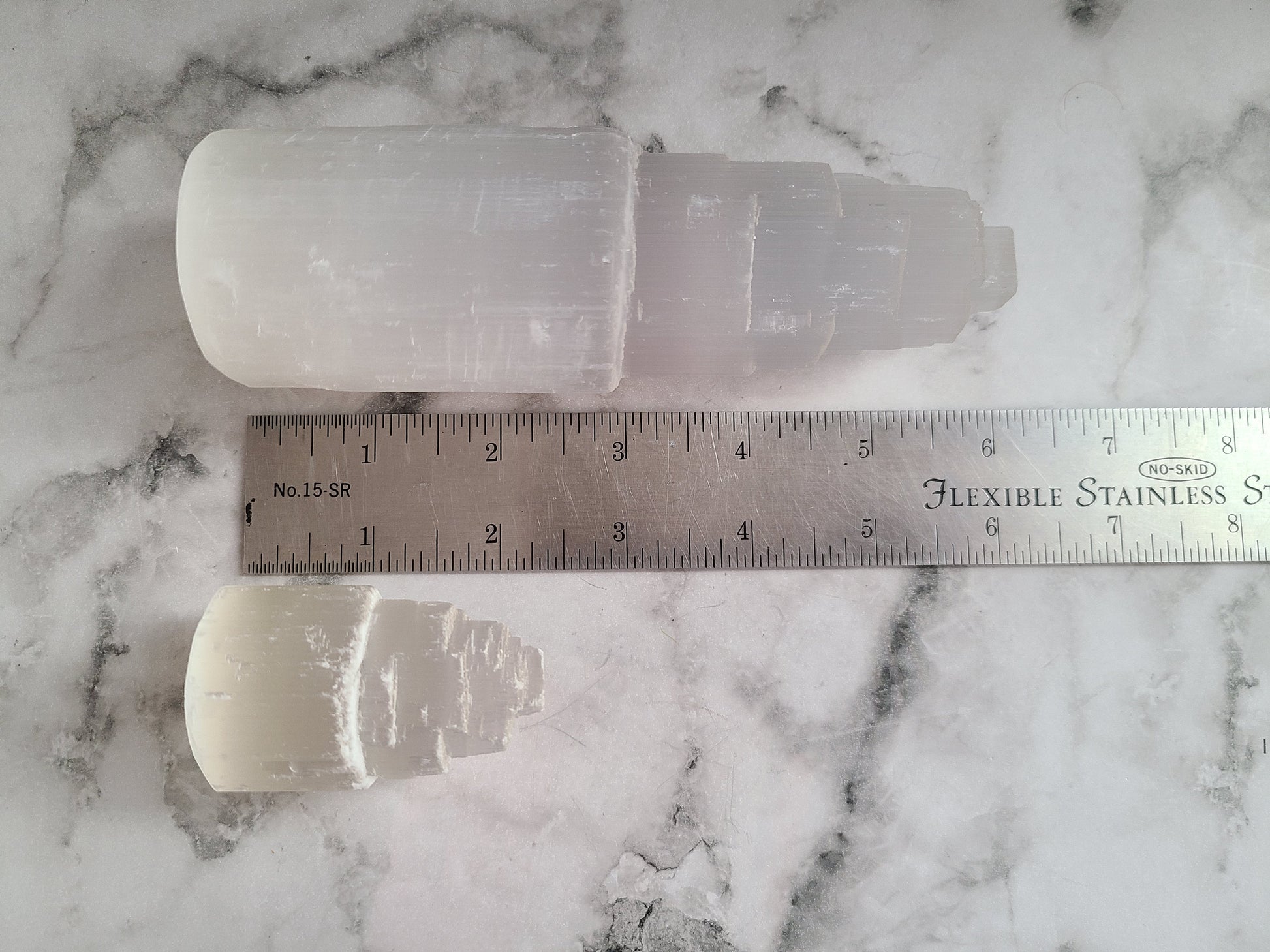 Small Selenite Tower | Satin Spar tiered Tower, Selenite Generator, Selenite Pillar, Raw Selenite, Crystal cleansing, Crystal charging