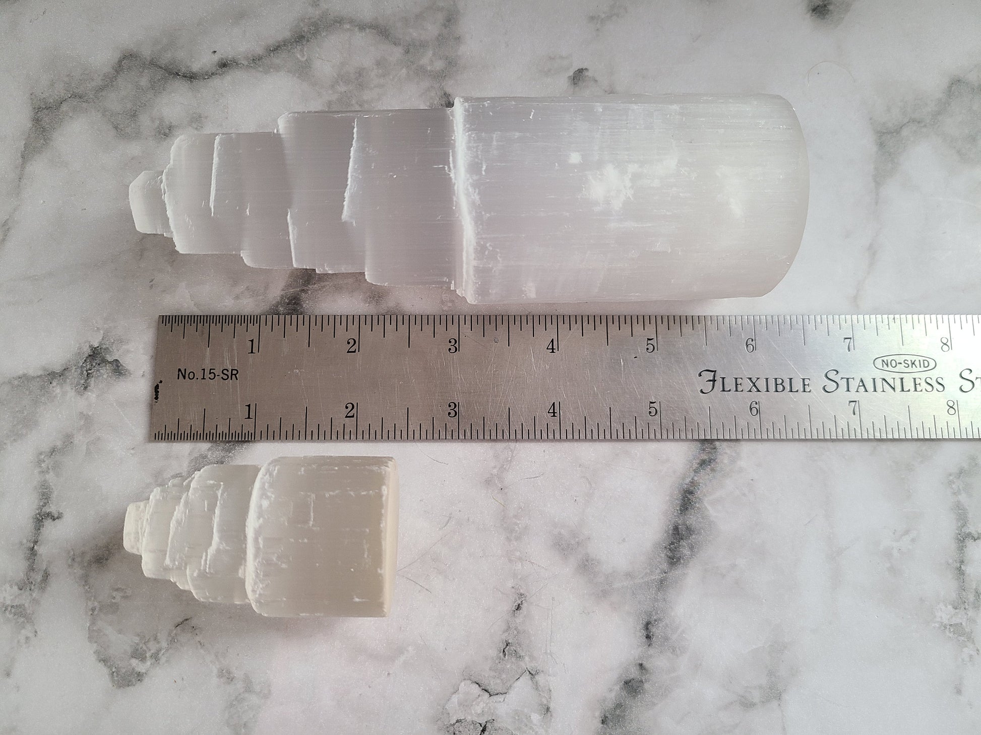 Small Selenite Tower | Satin Spar tiered Tower, Selenite Generator, Selenite Pillar, Raw Selenite, Crystal cleansing, Crystal charging