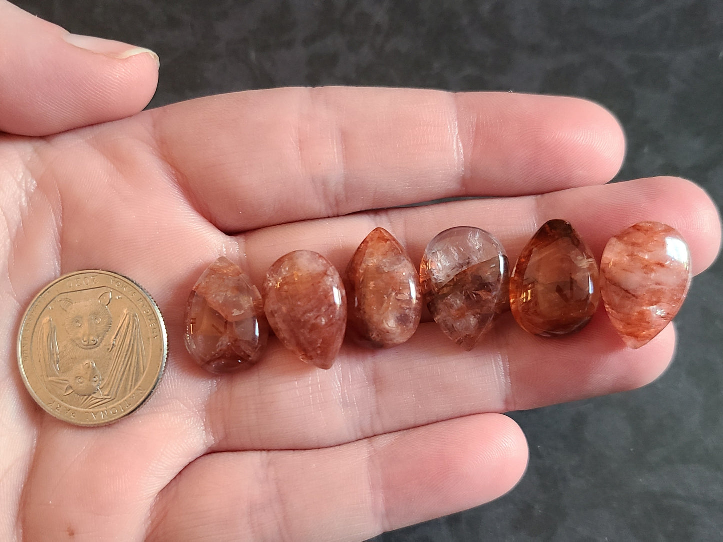 Fire/Hematoid Quartz Mini Hearts, Moons or Stars