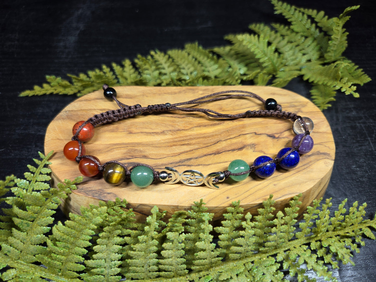 Triple moon & pentacle adjustable bracelets