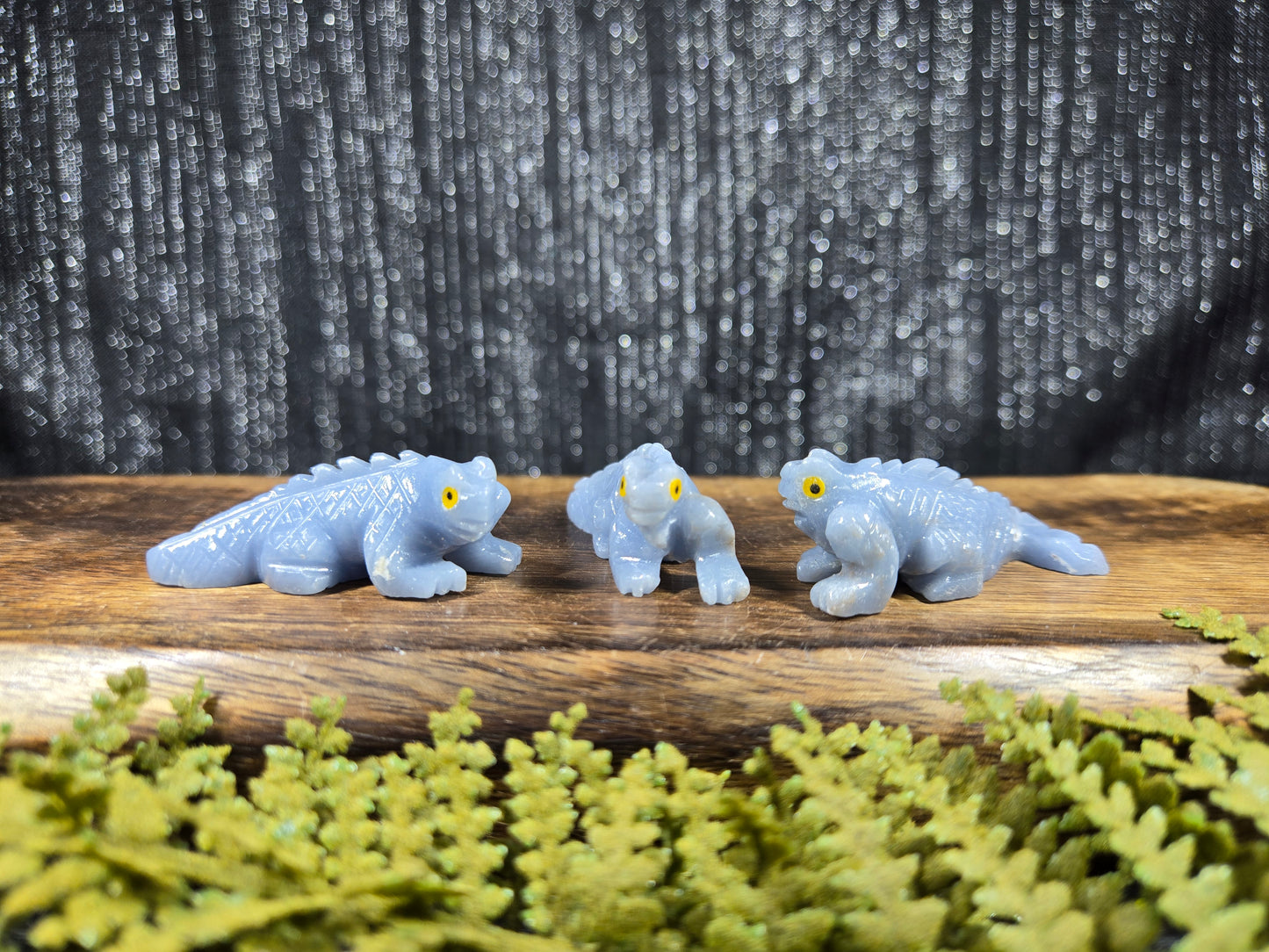 Angelite Iguana Carvings