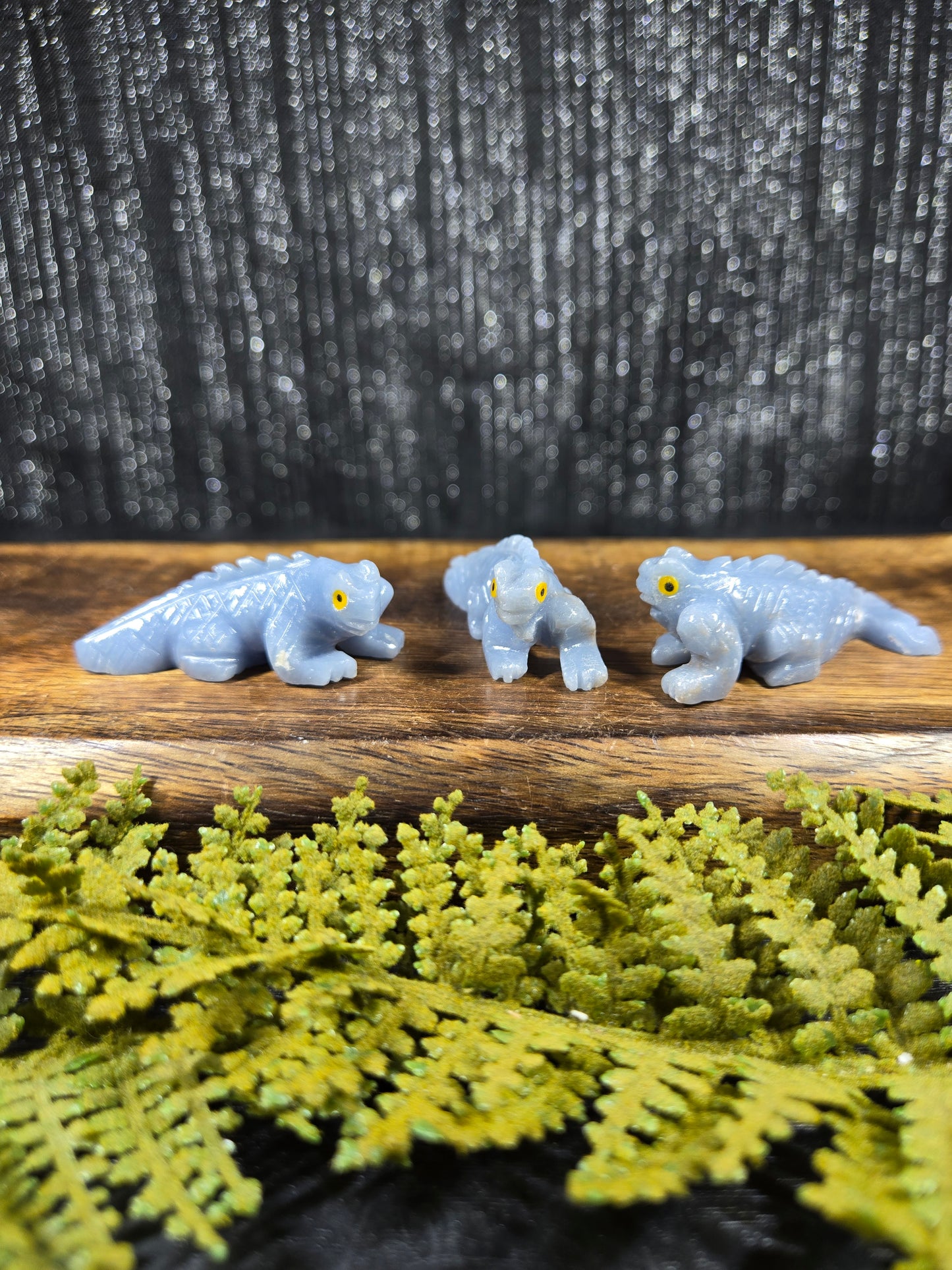 Angelite Iguana Carvings