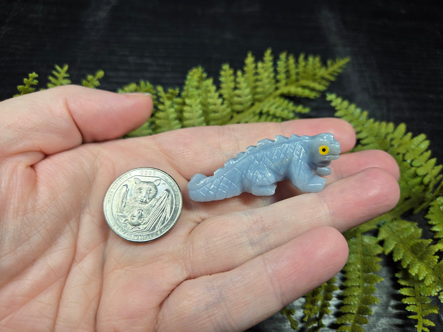 Angelite Iguana Carvings